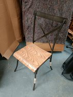 Retro Metal Frame Laminated Ply Seat Chairs