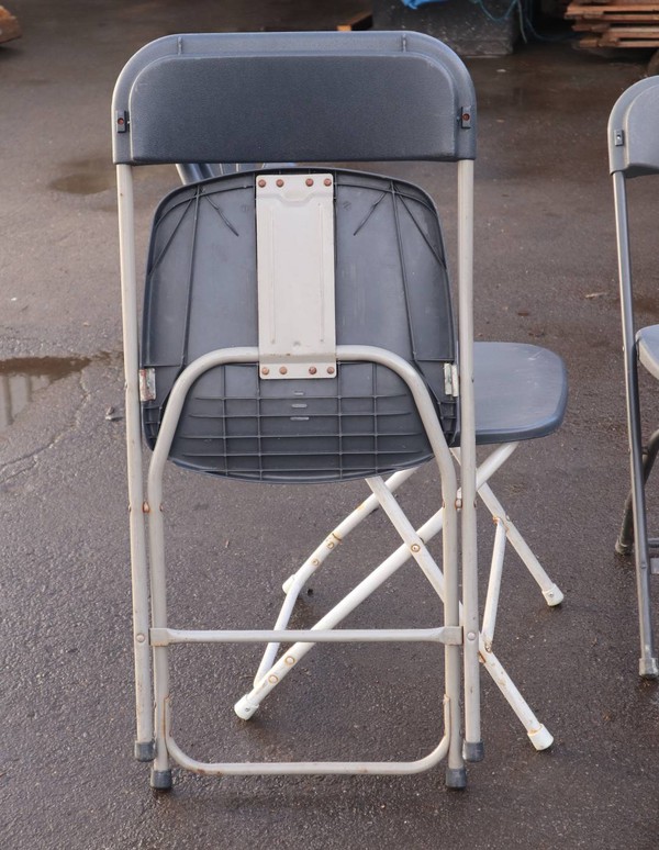 Grey folding chairs for sale
