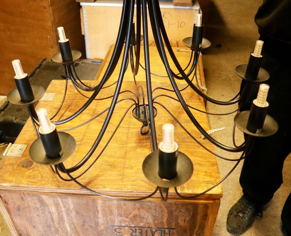 8 Arm black chandelier for sale
