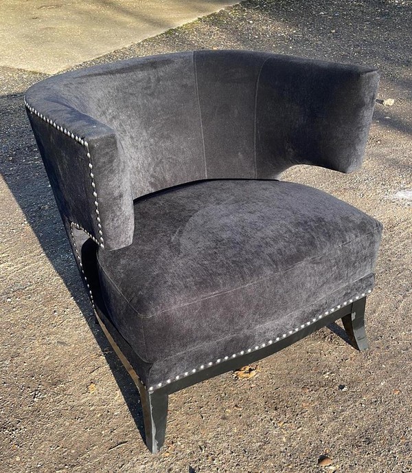 Buy Used Black Velvet Armchairs