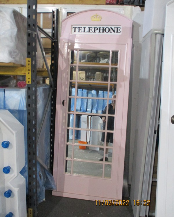 Secondhand K6 Telephone Door Mirror Prop 1 Pink and 1 White