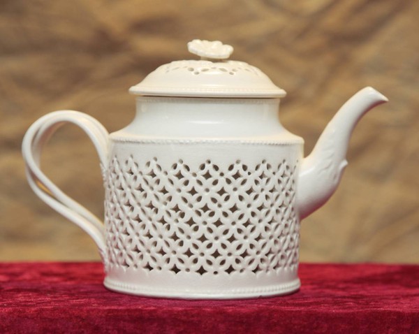 Hartley Greens And Co Leeds Pottery Creamware Pierced Teapot