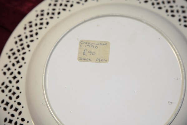 1790 Creamware pierced plate