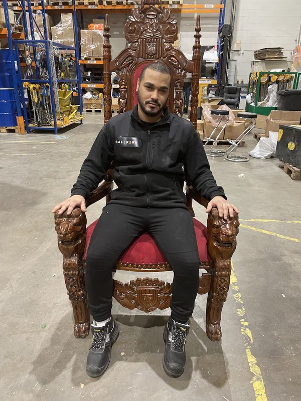 Red and Mahogany Father Christmas Throne