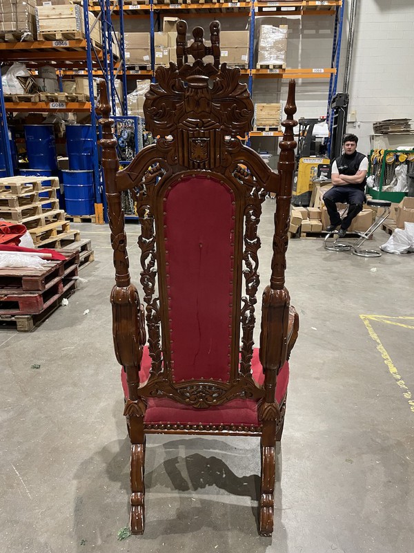 Red and Mahogany Medieval Throne