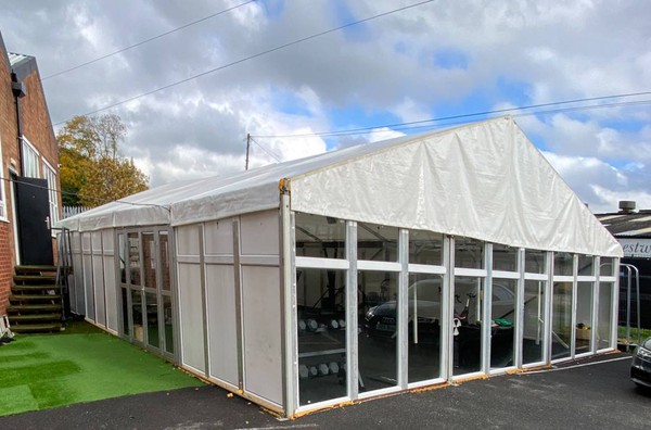 Glass sided framed marquee for sale