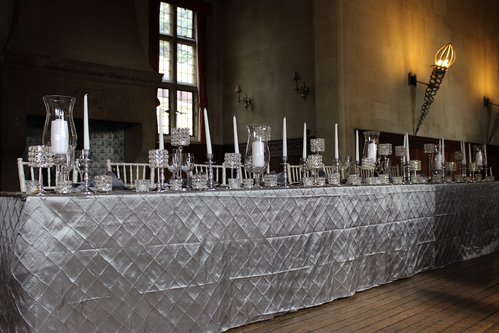 Dark Silver Pin Tuck Tablecloths Dark Silver Pin Tuck Tablecloths