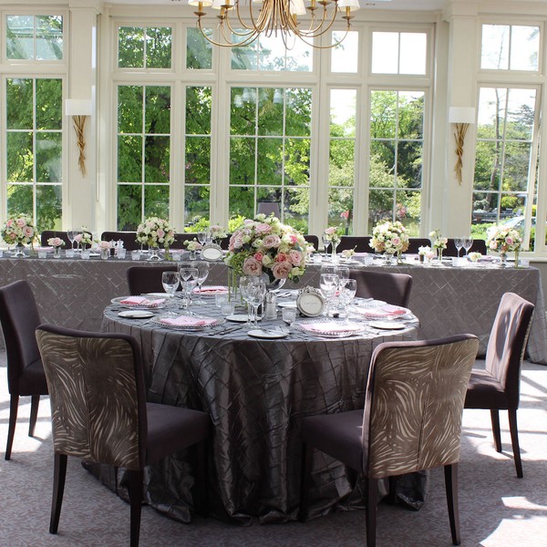 Dark Silver Pin Tuck Tablecloths for sale