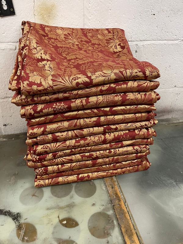Almost New Red & Gold Damask Tablecloths