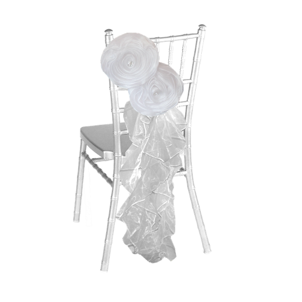 White Chiffon Flowers for chairs