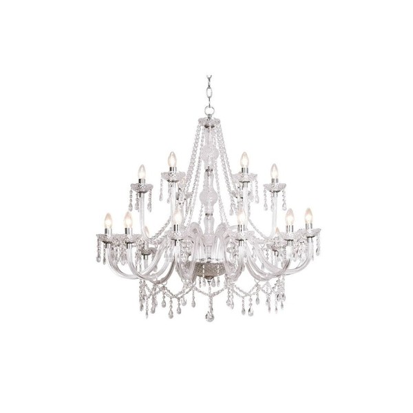 Large Plastic Crystal Effect Chandelier 1m x 1m Approx