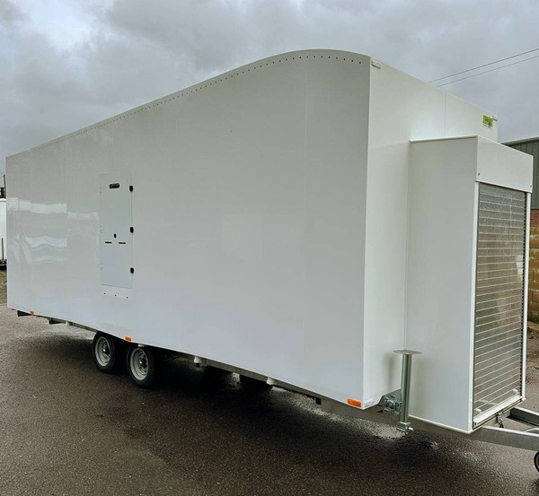 White six bay shower trailer for sale