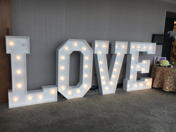 Illuminated "Love" sign
