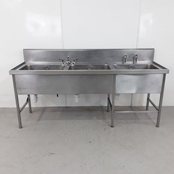 Secondhand Used Stainless Triple Sink For Sale