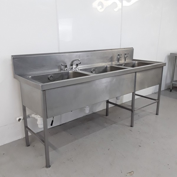Used Stainless Triple Sink For Sale