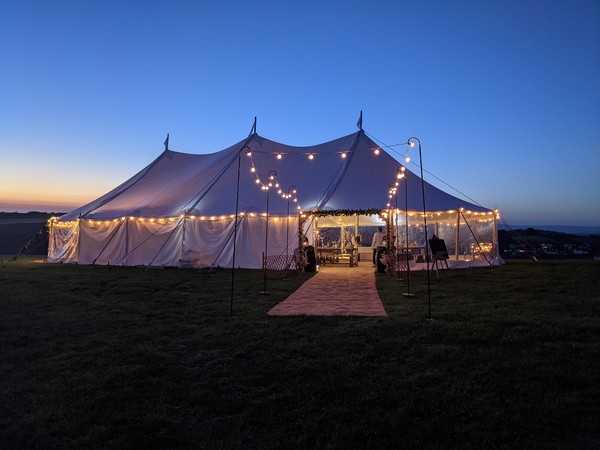 Festoon lighting for marquees