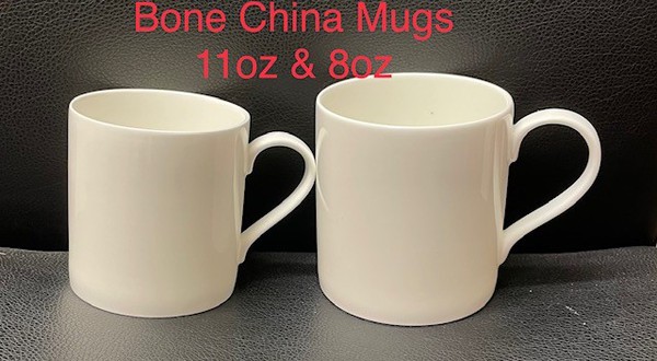 11oz and 8oz Bone China mugs