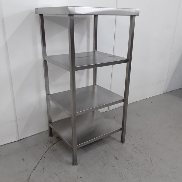 Kitchen shelves in stainless steel