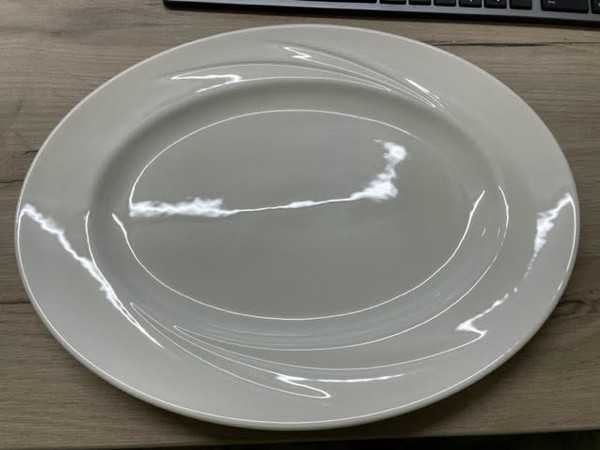 White Steelite Oval Plate