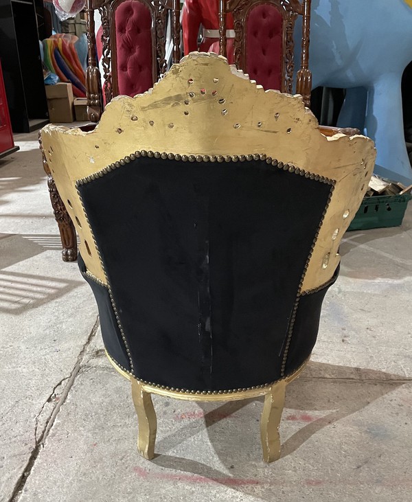 Black Velvet Baroque Style Chair Set