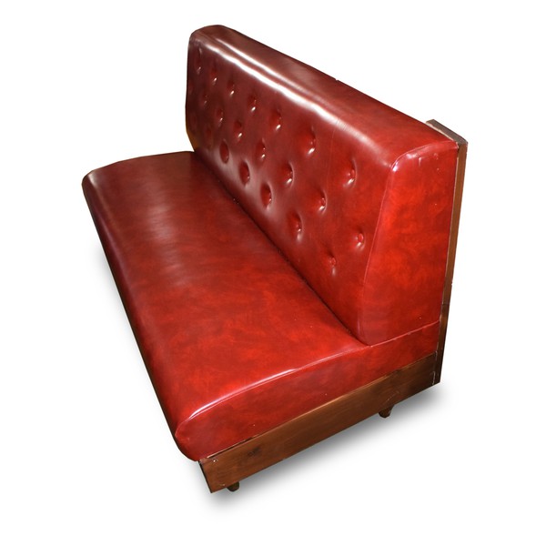 Banquet or bench seating red faux leather