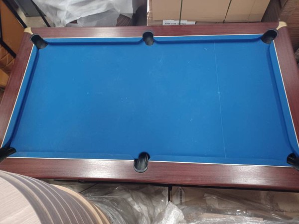 Buy Dark wood and blue baize pool table