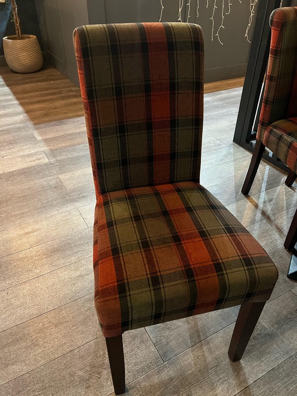 chequered tartan fabric chairs