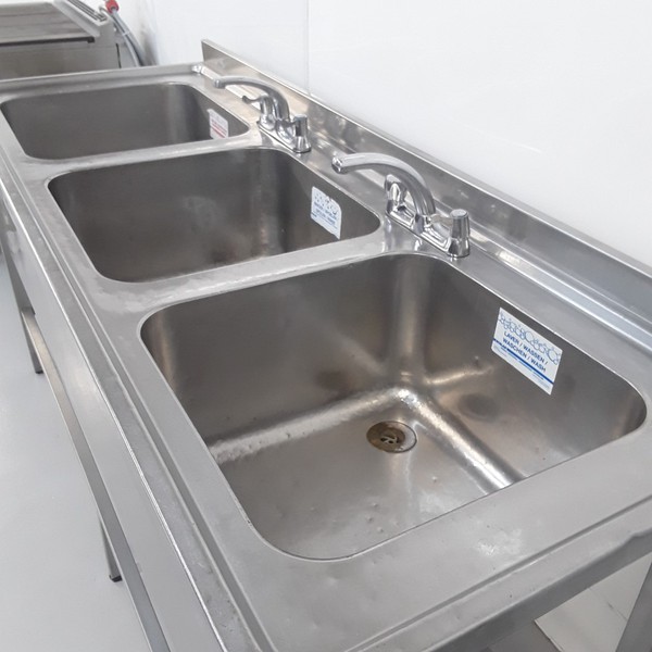 Deep triple or three bowl sink for sale