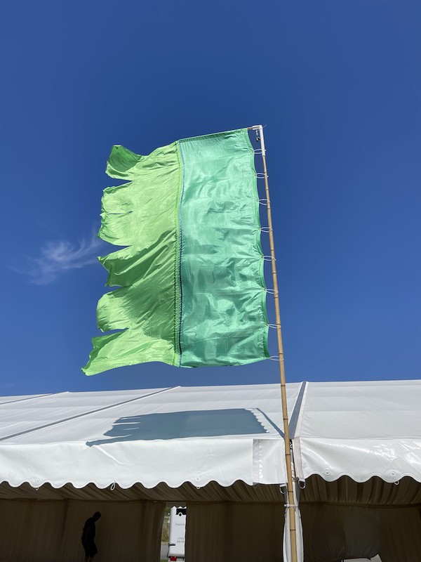 Green Silk Festival Flags