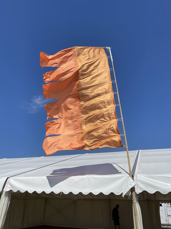 Orange Silk Festival Flags