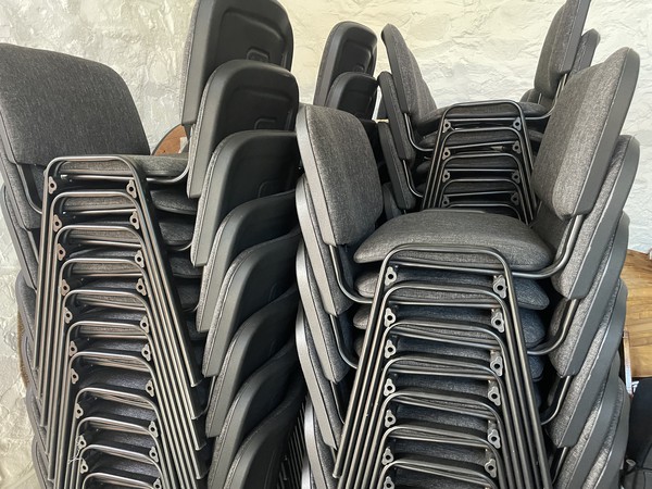 Stacking grey chairs