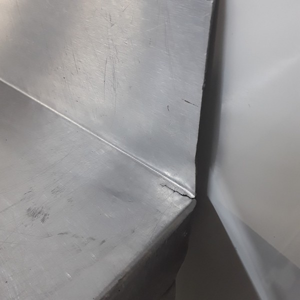 Welded stainless steel prep table