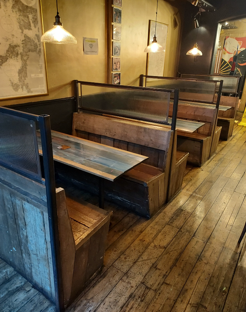 Fixed chairs and tables Fixed chairs and tables