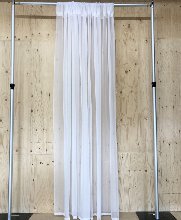 White Voile Wall Drapes 2.75m Drop