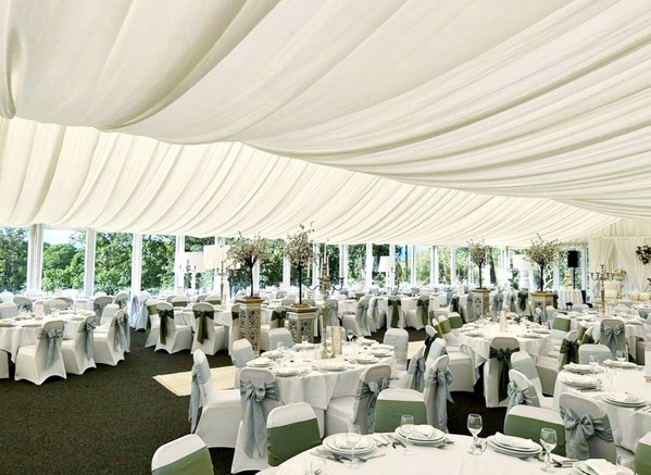 Marquee set out for a wedding