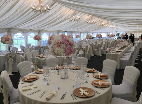 Wedding marquee with ivory lining for sale
