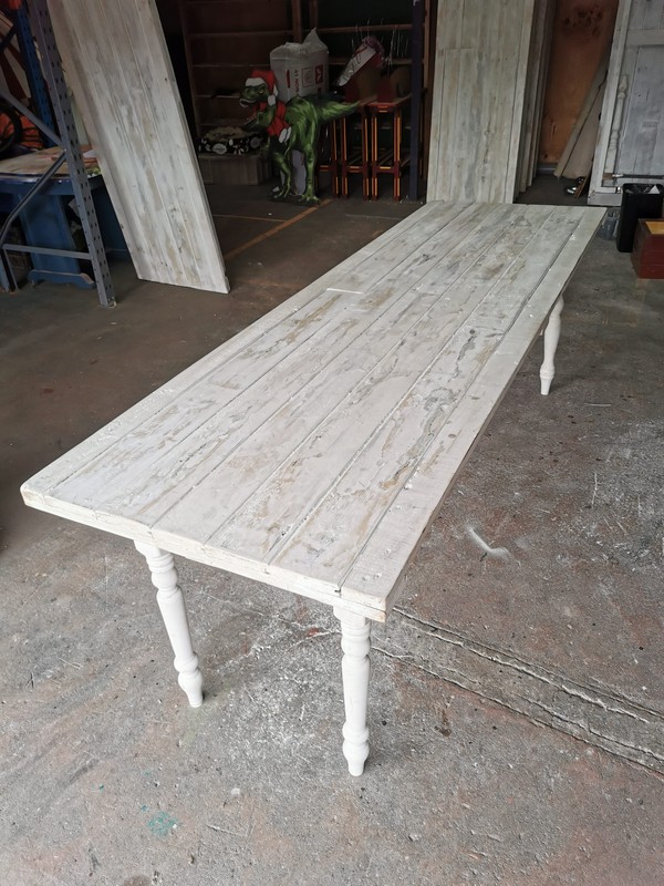 2.4m Rustic farmhouse table with folding legs