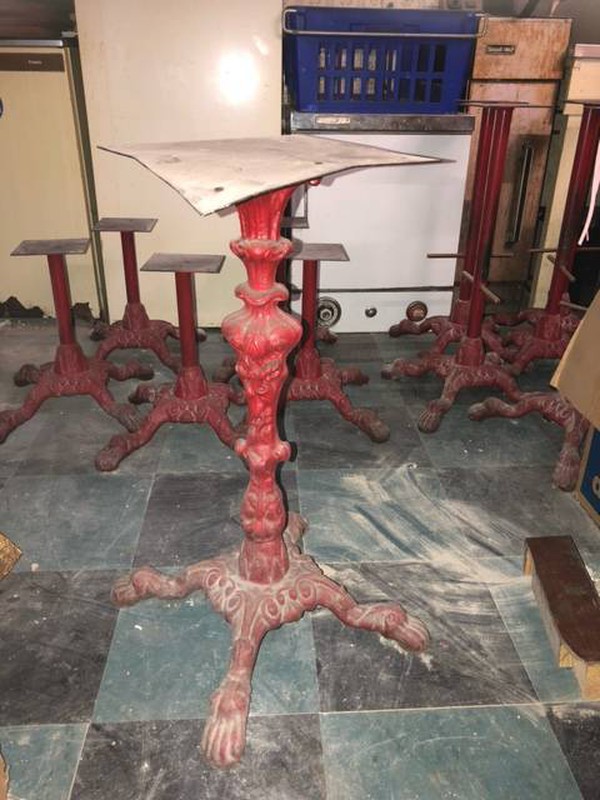 Red table base