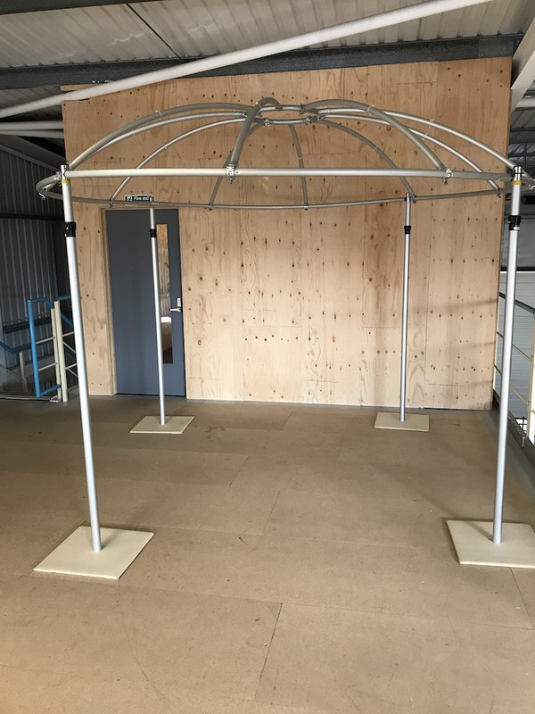 pipe and drape round dome frame