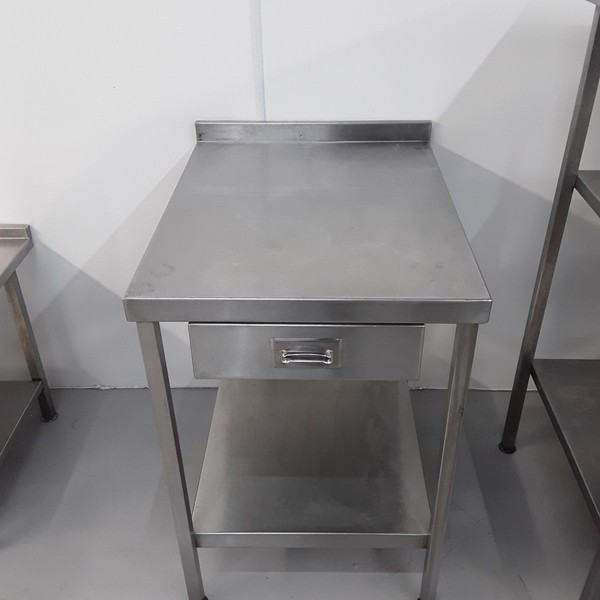 60cm x 77cm stainless steel prep table with draw