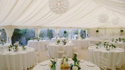 6m x18m Ivory Pleated lining for clear span marquee