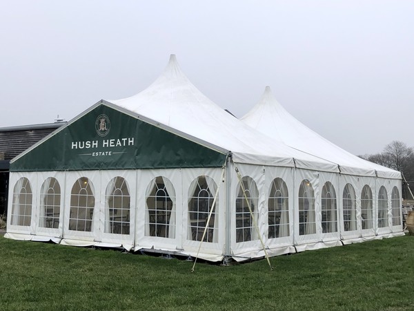 Hoecker P9 marquee with peaked roofs
