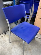 Blue plastic aluminium framed chairs