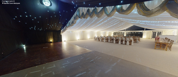 Marquee with black starlight lining