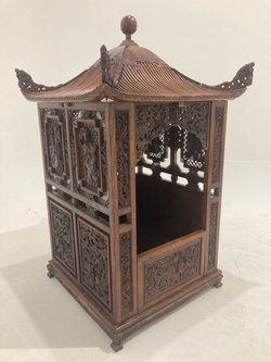 Ornate Carved Wooden Pagoda