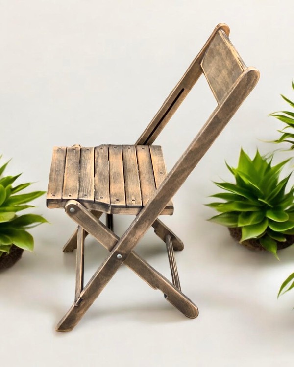 Nordic Rustic Folding Wooden Chairs for sale