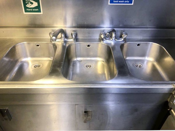 Three bowl sink