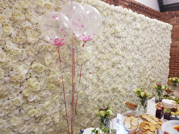 Cream roses flower wall backdrop