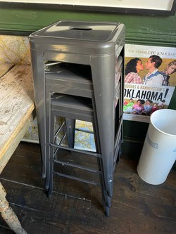 Grey Tall Metal Stools