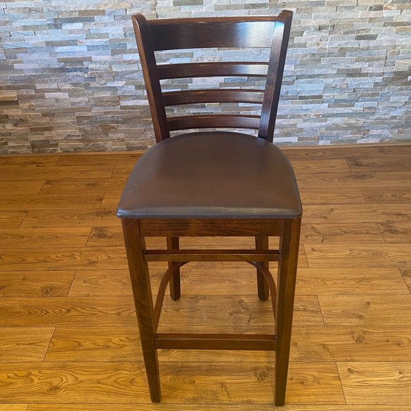 Faux Leather Wooden Bar Stool Chair